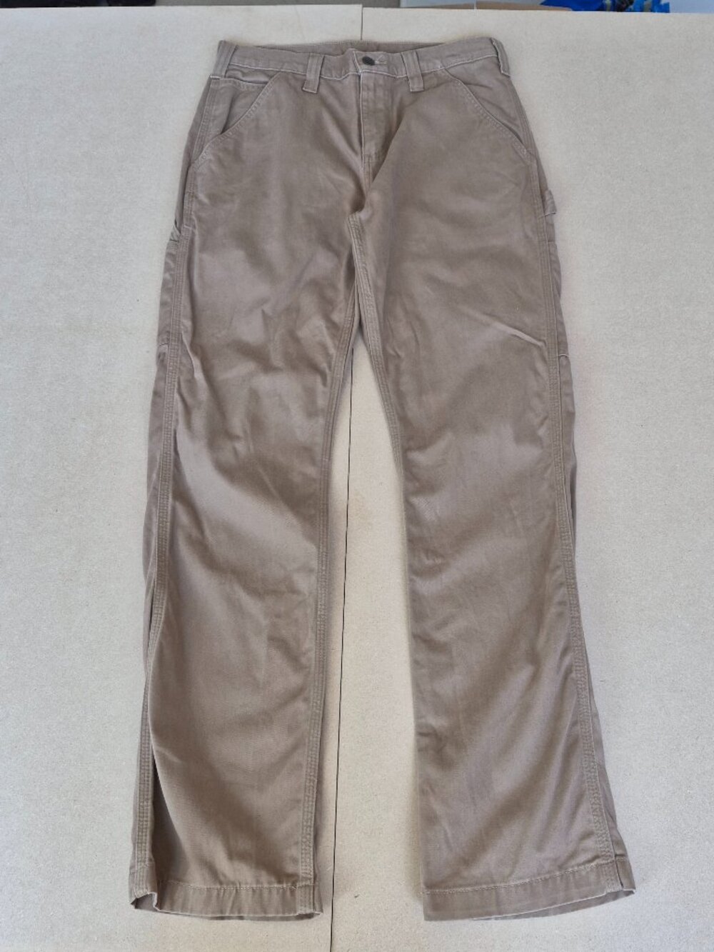 Carhartt B324 DKH Mens 31x32 Relaxed Fit Carpenter Pants Tan Workwear Utility